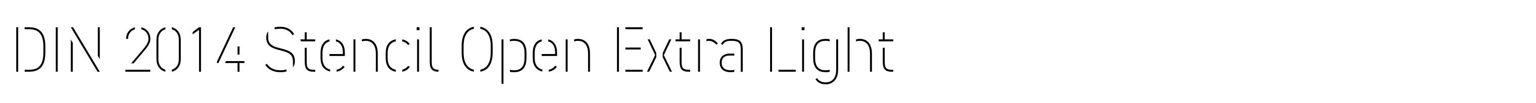 DIN 2014 Stencil Open Extra Light
